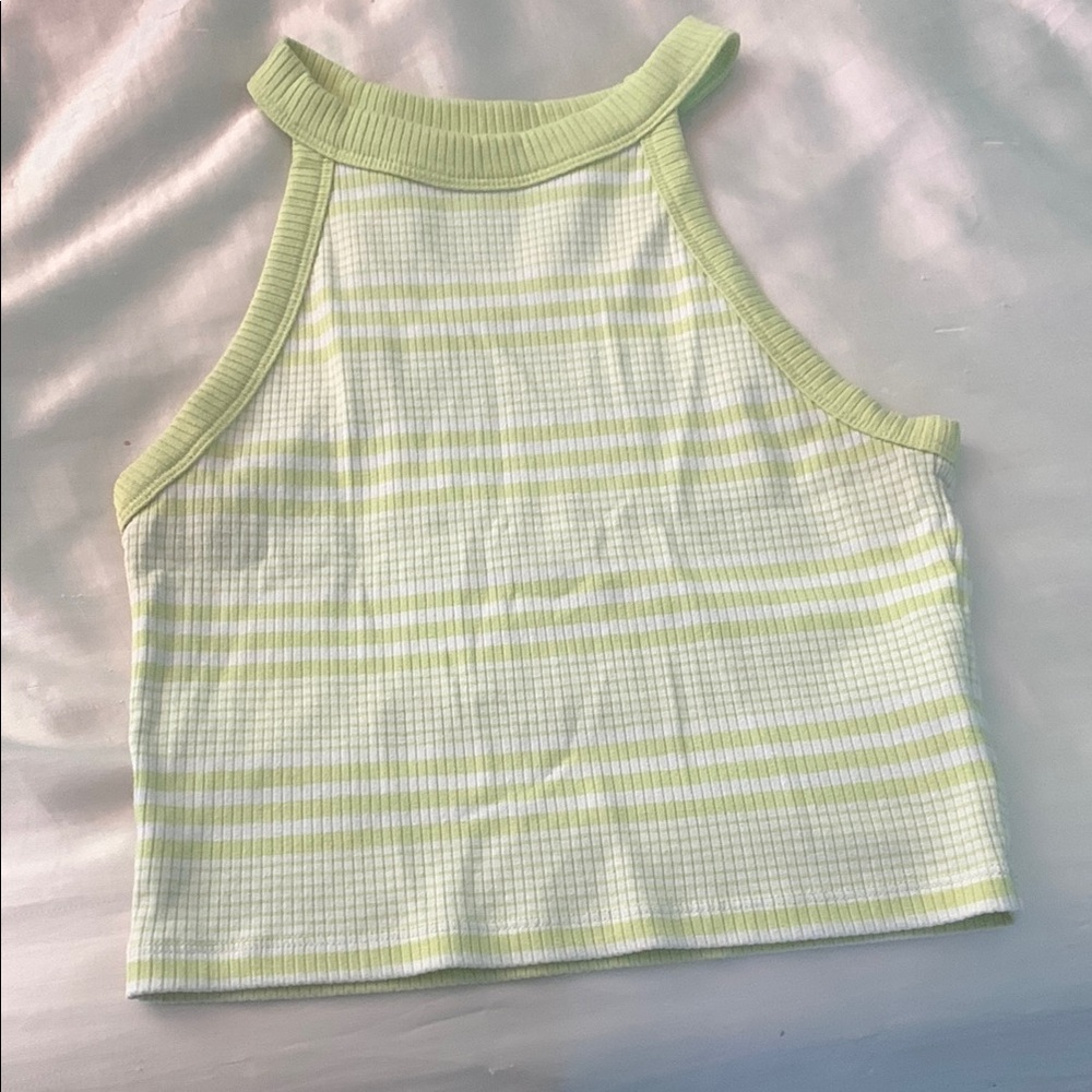 Striped Green Sleeveless Top